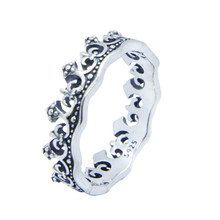 Anel de prata esterlina 925 tamanho 6-10, coroa real, moças, meninas, joia, novo anel fashion s925 2024 - compre barato