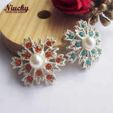 Niucky 25mm Orange / Blue rhinestone buttons for sewing fun fashion wedding craft decorative buckle M0304d-002 2024 - buy cheap