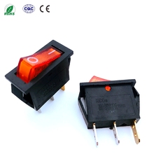 Interruptor basculante de 15A, 125V, 10A, 250VAC, 3 pines con luz roja, KCD3-102/N, 15x32mm, 50 unids/lote 2024 - compra barato