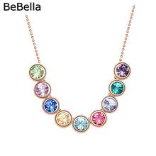 BeBella 6 colors colorful rhinestone crystal beads necklace with Czech crystal for women girls original brand jewelry gift 2024 - купить недорого
