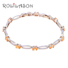 ROLILASON Cost Price Morganite Charm Bracelets for Women Wholesale  Silver Champagne Zircon Health Fashion jewelry TBS968 2024 - buy cheap