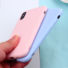 Candy Color Matte Phone Case For iPhone 7 Plus 6 6s 8 5 5s SE For iPhone XS MAX X XR Simple Solid Soft Back Cover TPU Cases 2024 - buy cheap