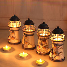 Lighthouse Candle Holder Mediterranean-style Iron Candle Holder Holiday Candlestick Home Wedding Party Family Decor 2024 - buy cheap