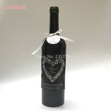 20pcs Custom Wedding Wine Bottle Label + heart tags ribbon, Customizable Wine Labels Bridal Shower, Personalized stickers 2024 - buy cheap