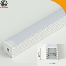 14x15mm Superfície Montado LEVOU Tiras de Luz Bar Anodizado Perfil De Alumínio Com Tampa do PC LEVOU Perfil de Alumínio para tiras de led