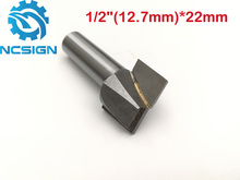 1pc 1/2" CNC carbide end mill tool woodworking router bit Cleaning bottom end milling cutter MDF,PVC,acrylic,wood 12.7*22mm 2024 - buy cheap