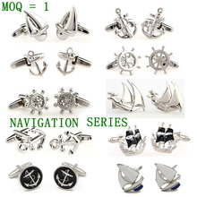 Promotion Free Shipping Best 2015 Selling Navigation Design cufflinks Anchor Sailing Cuff for men shirt 2024 - buy cheap