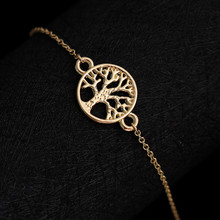 1 pc ouro prata banhado a árvore da vida amor infinito simples charme pulseira feminino bonito jóias moda pulseiras para mulher 2024 - compre barato