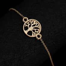 Pulsera de árbol de la vida Enchapado en oro y plata para mujer, abalorio sencillo de Amor sin fin, joyería bonita, 1 unidad 2024 - compra barato