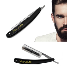 Инструменты для бритья, Парикмахерская бритва, винтажный черный складной нож для бритья, нержавеющая сталь, для удаления волос, прямой держатель для бритвы 2024 - купить недорого