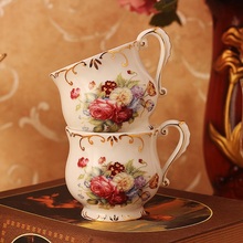 Pure Hand Painted Gold Coffee Cup European Style Bone China Tea Cups And Saucer Spoon Sets 2024 - buy cheap