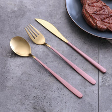 Pink Gold Tableware Set Spoon Fork Knife Set Studio Photo INS Photography Background Props for Fine Western Food Drop shipping 2024 - buy cheap