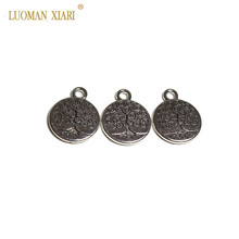 20/50 PCS Wholesale Round Life Tree  Metal Zinc Alloy Charms DIY Pendant Bracelet Necklace Earring For Jewelry Making 15mm 2024 - buy cheap