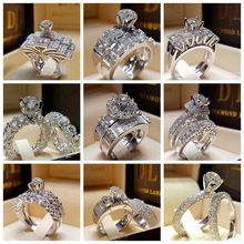 Женское кольцо со стразами, модное кольцо для помолвки, кольцевой набор для свадьбы 2024 - купить недорого