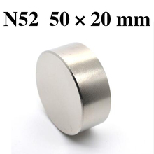 HYSAMTA  1pcs N52 Neodymium magnet 50x20 mm gallium metal super strong round magnet 50*20 Neodimio magnets 2024 - buy cheap