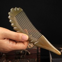 Natural Horn Comb Hairbrush Anti Hair Loss Static Female Portable Children Pure Authentic Head Meridian Massage Combs Gift Sale 2024 - buy cheap