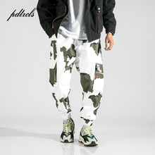 Calça cargo masculina camuflada com vários bolsos, calça folgada casual hip hop 2024 - compre barato