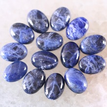 Contas de pedra oval 18x13mm cab, contas de pedra natural azul sodalite para fazer jóias colar pingente pulseira brincos 10 peças k1587 2024 - compre barato