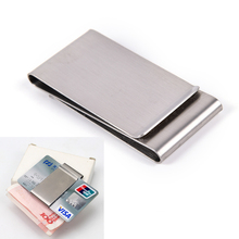 New Silver Stainless Steel Slim Double Sided Men Women Money Clip Wallet Metal Credit Card Money Holder Clip Clamp 2024 - buy cheap