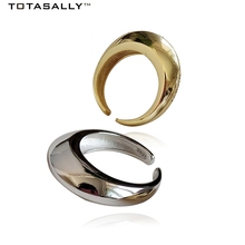 TOTASALLY 100% Real S925 Sterling Silver Fashion geometric design gold/silver oval Cocktail Finger Rings For Women party 2024 - buy cheap