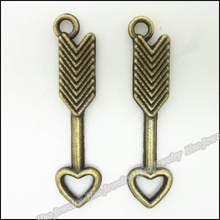 160pcs Vintage Charms  Arrow Archery Bow Cupid  Pendant Antique bronze  Fit Bracelet Necklace DIY Metal Jewelry Findings 2024 - buy cheap