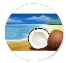 Классическая круглая наклейка 1,5 дюйма с кокосовым отдыхом 2024 - купить недорого