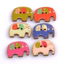 Natural Wooden Elephant Buttons For Clothing Handmade Letter Sewing Buttons Scrapbooking Crafts DIY 20PCs 23x30mm MT0712 2024 - buy cheap