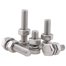 1pcs M10 304 stainless steel Hexagon Bolt screw nut set Extended screws Flat pads spring pad 80mm-200mm Length 2024 - buy cheap