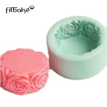 Filbaking 3d molde de silicone com flor de rosa, molde para decoração de bolo, mousse, chocolate, velas, sabão, fondant, utensílios de decoração 2024 - compre barato