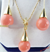 Wholesale hot sale >>New!   pink shell pendant necklace earring set 2024 - buy cheap