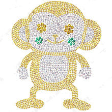 2pc/lot SequinMonkey Lazer holographic hot fix transfer motifs iron on applique patches FOR SHIRT 2024 - buy cheap