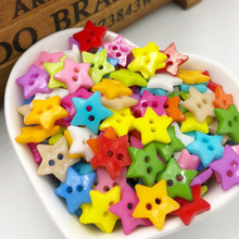 100Pcs 12*12mm 2 Holes Mixed Striped Stars Buttons Filatback Sewing Accessories Cabochon Scrapbooking Buttons PT09 2024 - buy cheap