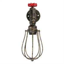 Винтажный настенный светильник E27 с железной водопроводной трубой, настенный светильник в стиле ретро, лампа Эдисона, для ресторана, бара, кофейни, дома 2024 - купить недорого