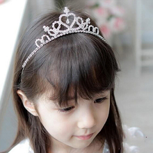 Diadema con diamantes de imitación para niña, banda de pelo para niños, tocados de corona de flores elásticas, accesorios para la cabeza, regalo 2024 - compra barato