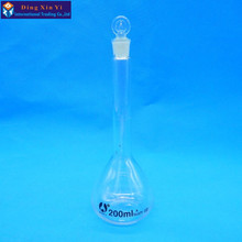 Frasco volumétrico transparente de 200 ml, botella de volumen constante, frasco de vidrio flint, matraz volumétrico de laboratorio 2024 - compra barato