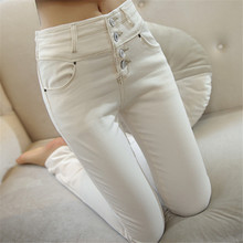 Новые зимние модные женские повседневные флисовые Теплые джинсы женские узкие джинсы с высокой талией женские Стрейчевые брюки-карандаш горячие леггинсы WZ871 2024 - купить недорого