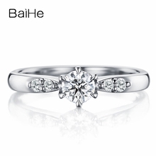 BAIHE Solid 10K White Gold(AU417) Certified 0.25ct Round Trendy 100% Moissanite Engagement Wedding Women Fine Jewelry Gift Ring 2024 - buy cheap
