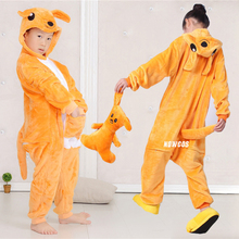Cute Animal Kangaroo Cosplay Kids Pajamas Onesie Children Winter Pajama Sleepwear Soft Flannel Pyjamas One Piece Party Dress 2024 - buy cheap