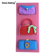 Popular Fashion Bags Fondant Chocolate Mold Silicone Mold Fondant Cake Decoration Molds---C665 2024 - buy cheap