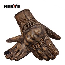 2019 NERVE motorcycle gloves Men women seasons sheepskin retro locomotive racing knight riding gloves Drop-proof touch screen 2024 - buy cheap