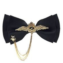 Free Shipping New fashion casual male men's double necktie wedding groom groomsmen  metal ornaments host bridegroom bow tie 2024 - buy cheap