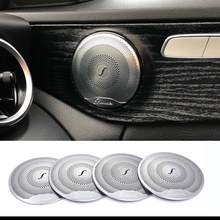 4pcs stainless steel Car Audio Speaker Car Door Loudspeaker Trim Cover For Mercedes Benz 2015-2016 C Class W205/GLC 2016 E-Class 2024 - buy cheap