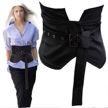 Cinturão largo preto vintage, para mulheres, espartilho, cinto japonês 2024 - compre barato