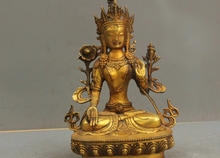 Estatua de Buda de Bodhisattva, estatua de Budismo Tibetano de 12 pulgadas, bronce dorado, Tara Blanca, kwan-yin 2024 - compra barato