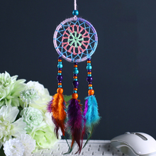 2018 New Arrival Colorful Wind Chime Ornaments Creative Dream Catcher Wall Decoration Home Bedroom Living Room Feather Pendant 2024 - buy cheap