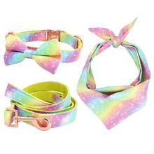 Collar de Arco Iris para perro y gato, pajarita con hebilla de Metal, accesorios para mascotas grandes y pequeños 2024 - compra barato