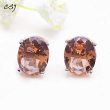 CSJ Created Diaspore Zultanite Stud Earrings 925 Sterling Silver Fine Jewelry Women Lady Wedding Engagment Party Gift 2024 - buy cheap