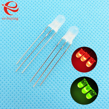 100pcs/lot 5mm LED Bi-Color Diffused Red Green Common Anode Round Light Emitting Diode Dual Foggy Two Plug-in Practice DIY Kit 2024 - buy cheap