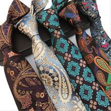 Ricnais Quality Floral Tie 8cm Silk Necktie Plaid Mens Wedding Tie Jacquard Woven Formal Paisley Necktie Suit Business Party 2024 - buy cheap