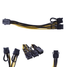 PCIE PCI Express-Adaptador de 6 pines hembra a doble puerto, 8 pines (6 + 2 pines) macho F/M Tarjeta de Video GPU Cable de alimentación de 18awg 20cm 2024 - compra barato